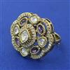Kundan Adjustable Ring with Mehndi Plating