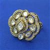 Kundan Adjustable Ring with Mehndi Plating