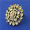 Kundan Adjustable Ring with Mehndi Plating