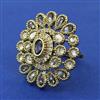 Kundan Adjustable Ring with Mehndi Plating