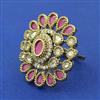 Kundan Adjustable Ring with Mehndi Plating