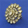 Kundan Adjustable Ring with Mehndi Plating