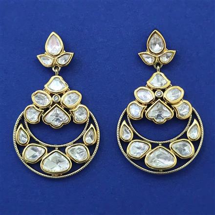 Kundan Chand Earring with Victorian Plating