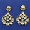 Kundan Chand Earring with Mehndi Plating