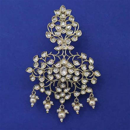 Kundan Pearl Kalangi with Mehndi Plating
