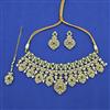 Kundan Pearl Necklace with Mehndi Plating