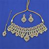 Kundan Pearl Necklace with Mehndi Plating
