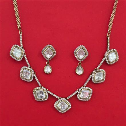 Kundan Delicate Necklace with Mehndi Plating Carat Plating