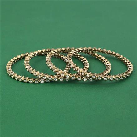 Kundan Delicate Bangles With Mehndi Plating
