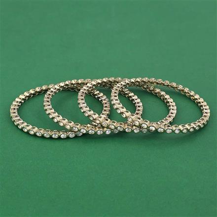 Kundan Delicate Bangles With Mehndi Plating