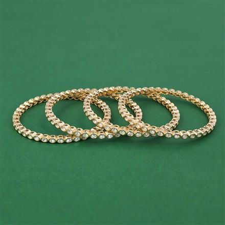 Kundan Delicate Bangles With Carat Plating
