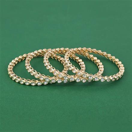 Kundan Delicate Bangles With Carat Plating