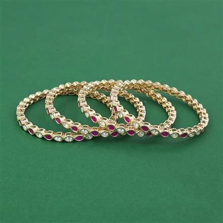 Kundan Delicate Bangles With Carat Plating