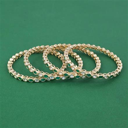 Kundan Delicate Bangles With Carat Plating