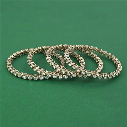 Kundan Delicate Bangles With Mehndi Plating