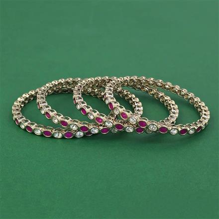 Kundan Delicate Bangles With Mehndi Plating