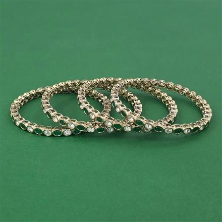 Kundan Delicate Bangles With Mehndi Plating