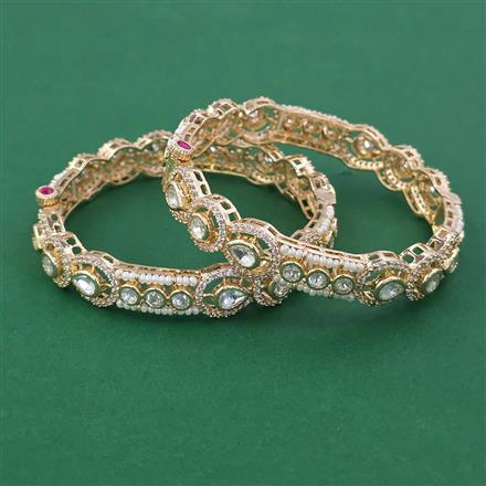 Kundan Openable Bangles With Carat Plating