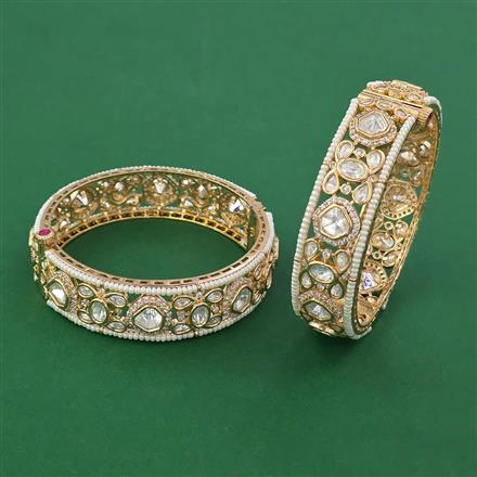 Kundan Openable Bangles With Carat Plating