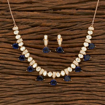 Kundan Classic Necklace With Rose Gold Plating