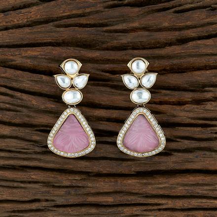 Kundan Classic Designer Earring With Black Plating