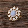 Kundan Classic Ring With Rose Gold Plating