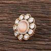 Kundan Classic Ring With Rose Gold Plating