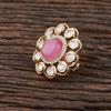 Kundan Classic Ring With Rose Gold Plating