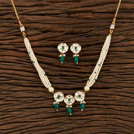 Kundan Bandhai Necklace With Rose Gold Plating