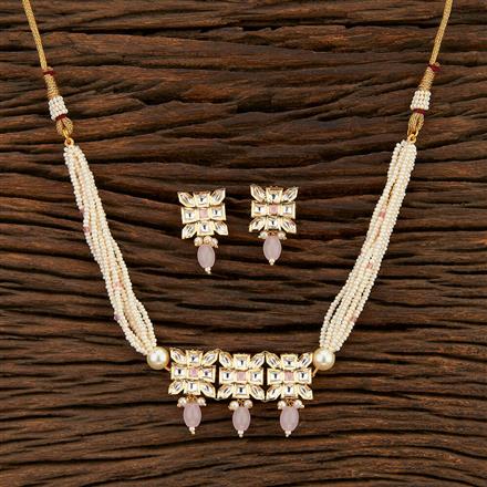 Kundan Bandhai Necklace With Rose Gold Plating
