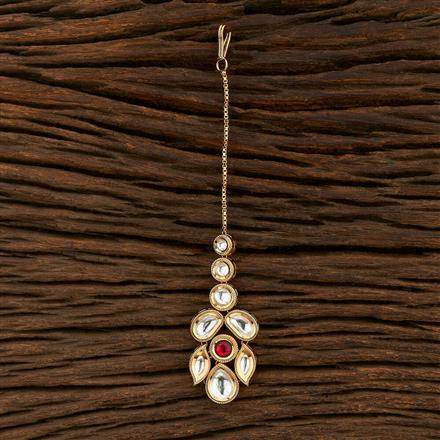 Kundan Classic Tikka With Rose Gold Plating