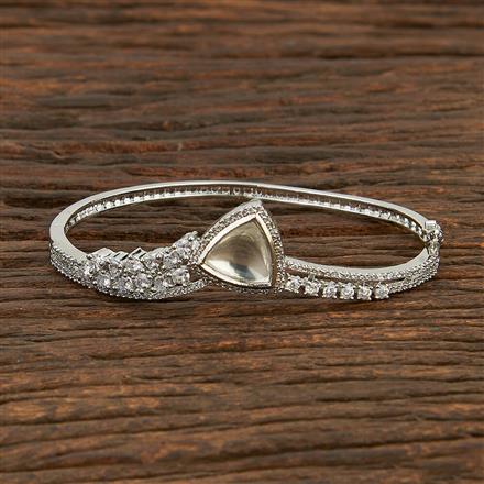 Kundan Classic Kada With Rhodium Plating