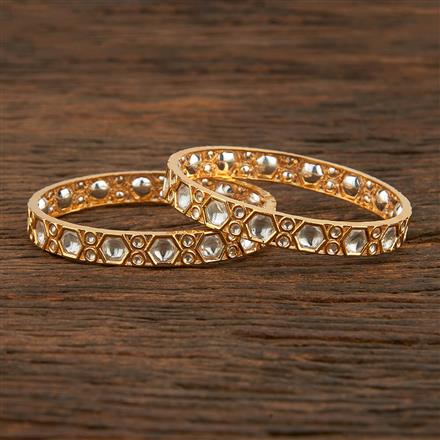 Kundan Classic Bangles With Gold Plating