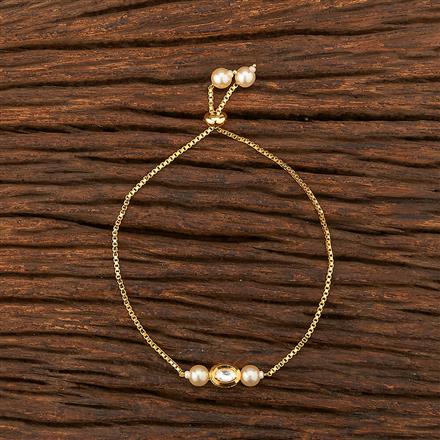 Kundan Adjustable Bracelet With Gold Plating