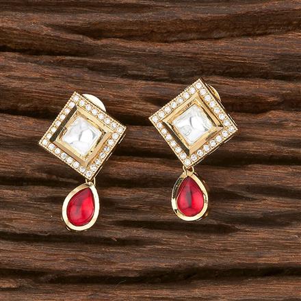 Kundan Short Earring With Gold Plating