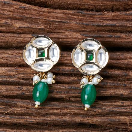 Kundan Short Earring With Gold Plating
