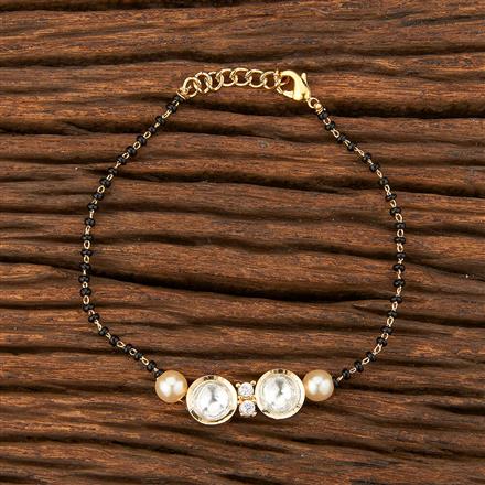 Kundan Hand Mangalsutra Bracelet With Gold Plating