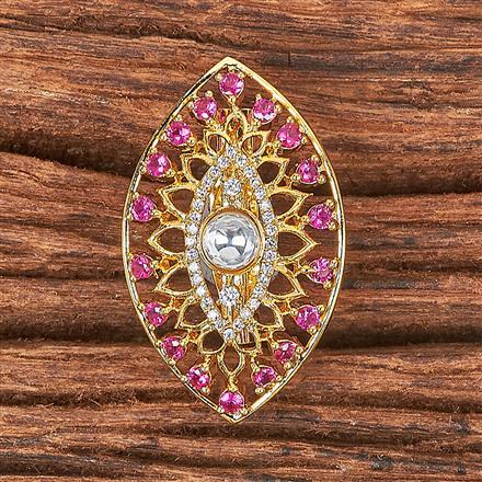 Kundan Classic Brooch With Gold Plating