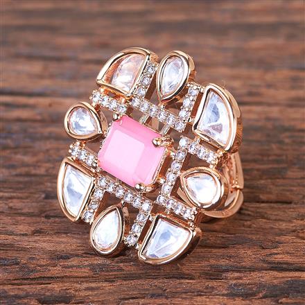 Kundan Adjustable Ring With Gold Plating