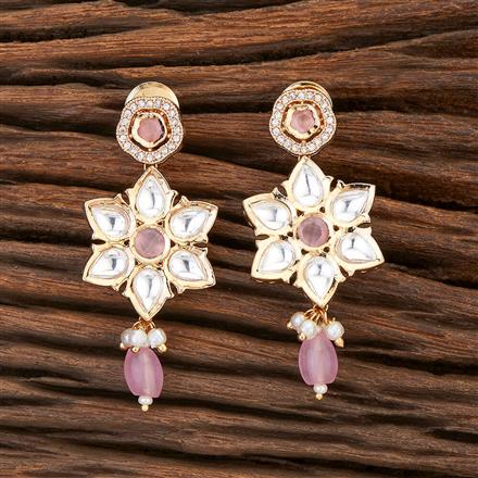 Kundan Short Earring With Gold Plating