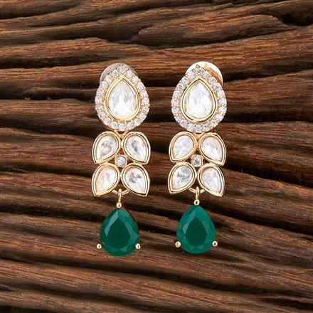 Kundan Short Earring With Gold Plating