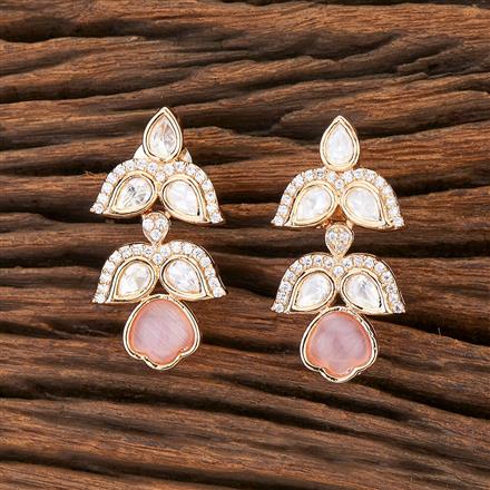 Kundan Short Earring With Gold Plating