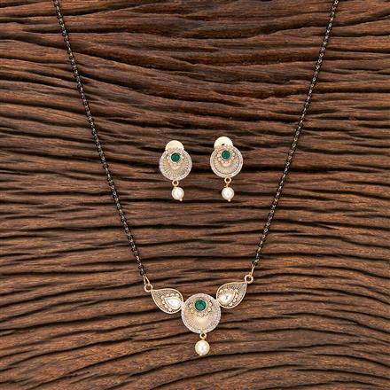 Kundan Tanmaniya Mangalsutra With Matte Gold Plating