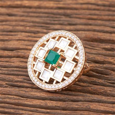 Kundan Adjustable Ring With Gold Plating