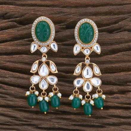Kundan Classic Earring With Matte Gold Plating