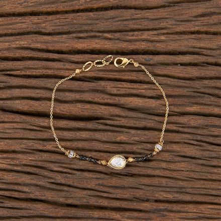 Kundan Hand Mangalsutra Bracelet With 2 Tone Plating