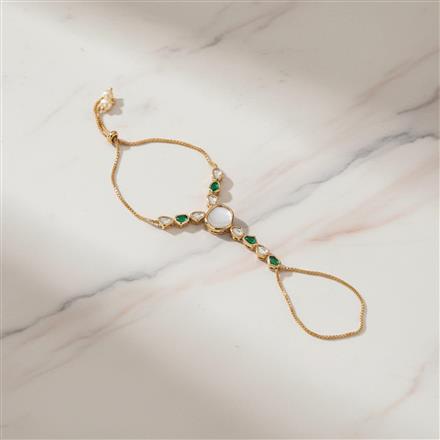 Kundan Pearl Hath Pan With Gold Plating