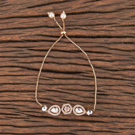 Kundan Adjustable Bracelet With Gold Plating