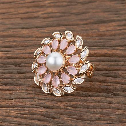 Kundan Adjustable Ring With Gold Plating