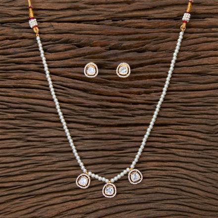 Kundan Pearl Necklace With Gold Rhodium Plating